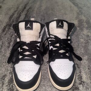 Kids Nike Black and White/Gray Air Jordan  Sneakers